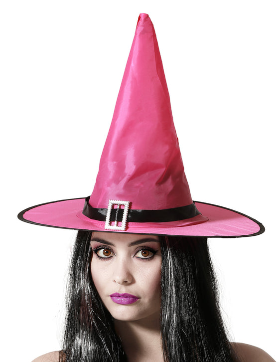 Chapeau de sorcière rose