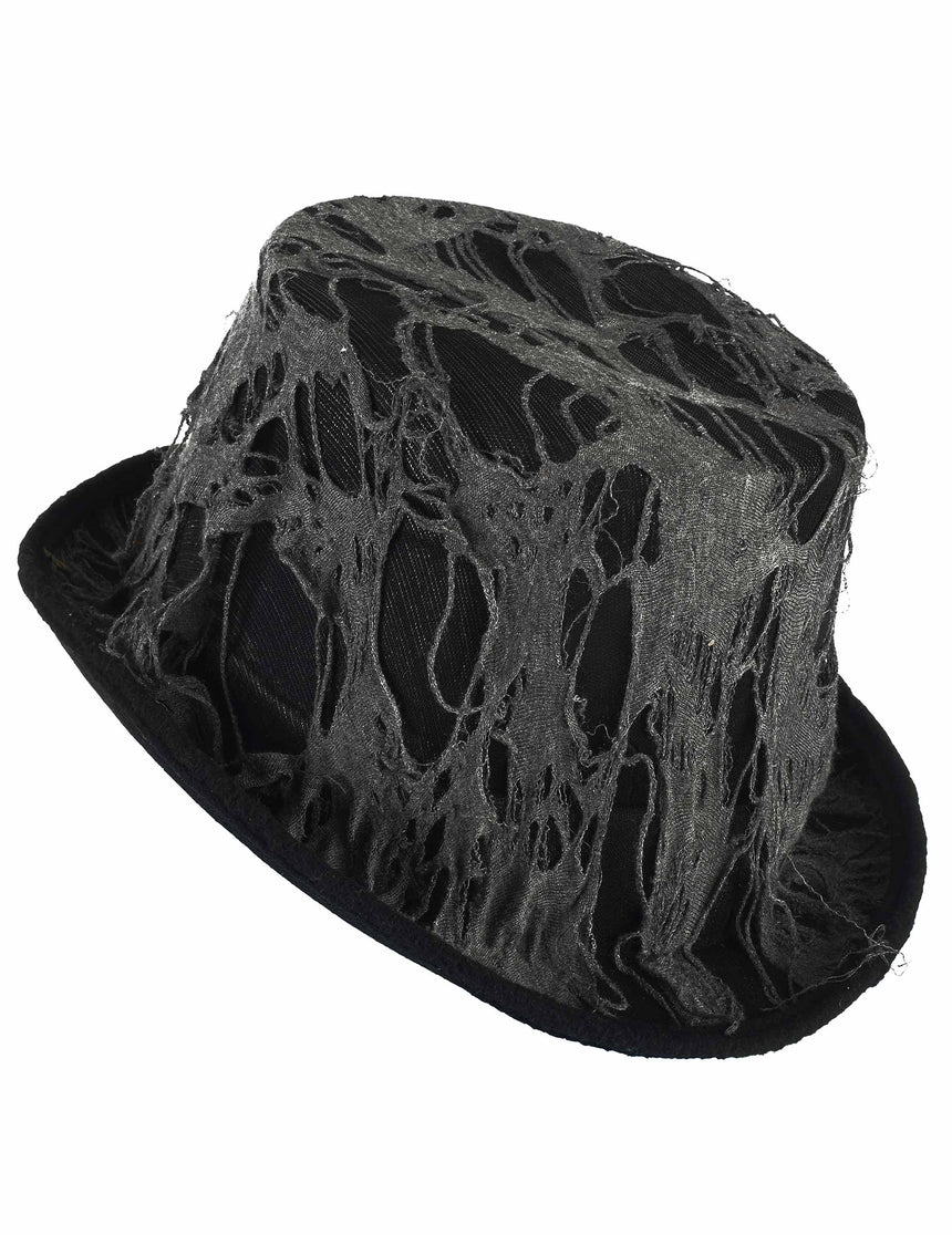 Chapeau haut de forme noir toile d'araignée adulte