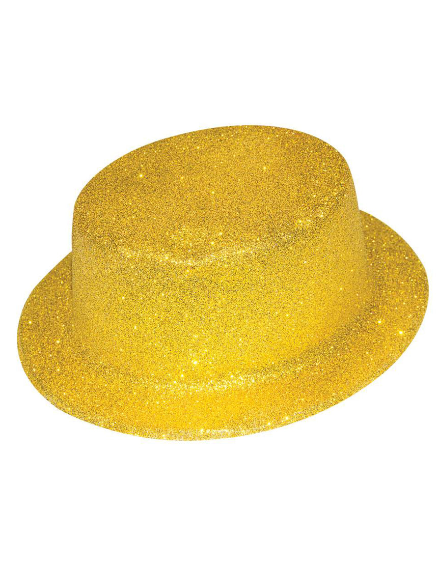 Chapeau haut de forme plastique or adulte