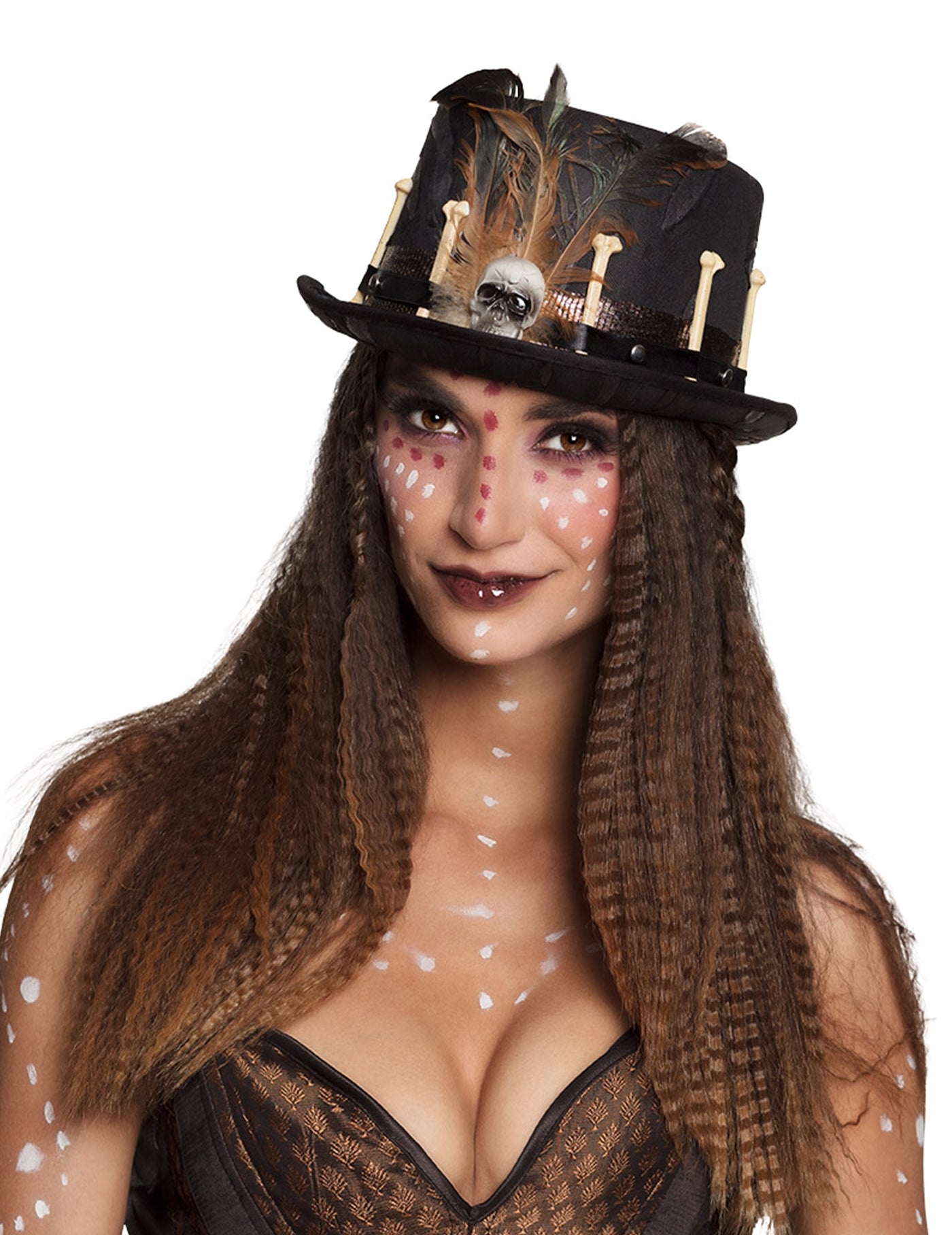 Chapeau haut de forme vaudou noir adulte