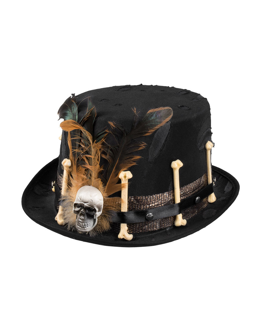 Chapeau haut de forme vaudou noir adulte