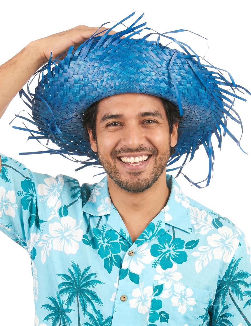 Chapeau Hawaï bleu adulte