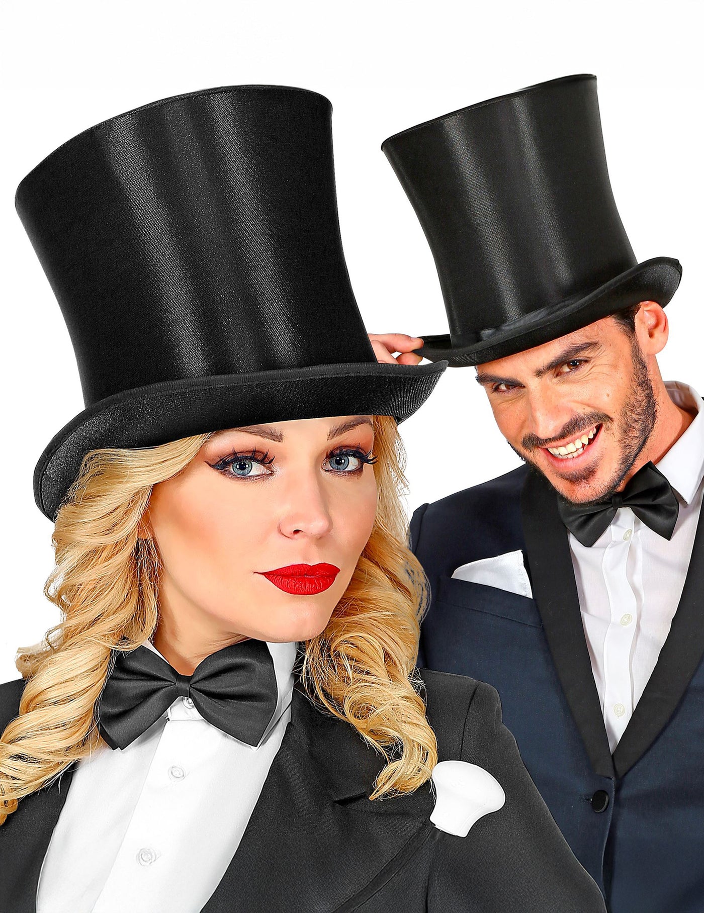 Chapeau luxe haut de forme satin adulte