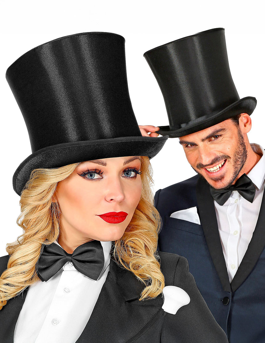 Chapeau luxe haut de forme satin adulte