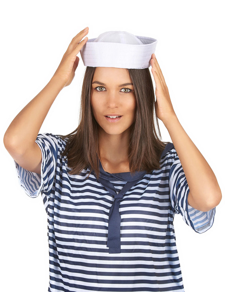 Chapeau marin blanc adulte