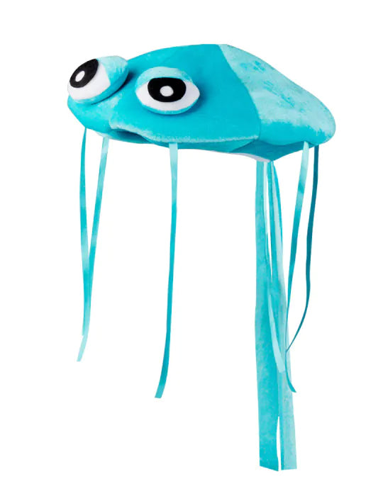 Chapeau méduse bleue en peluche adulte