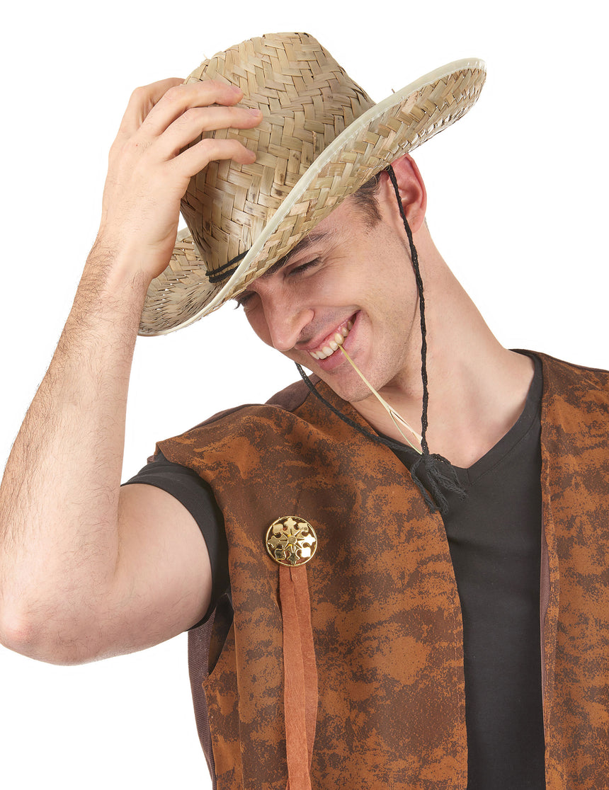 Chapeau paille Dallas Bull adulte