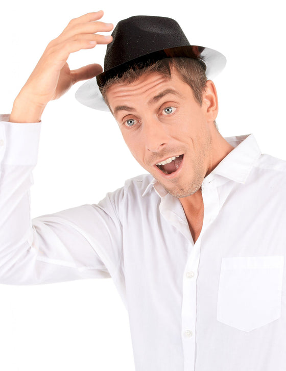 Chapeau pailleté noir adulte