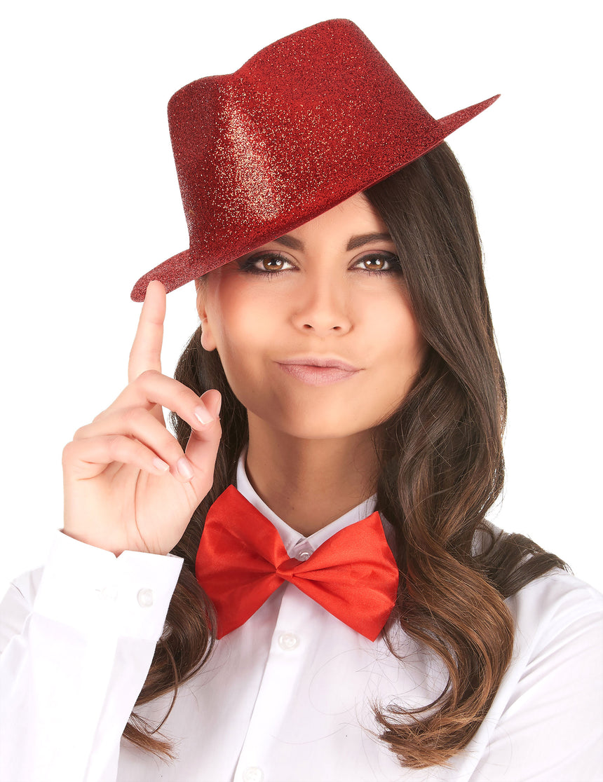 Chapeau pailleté rouge adulte