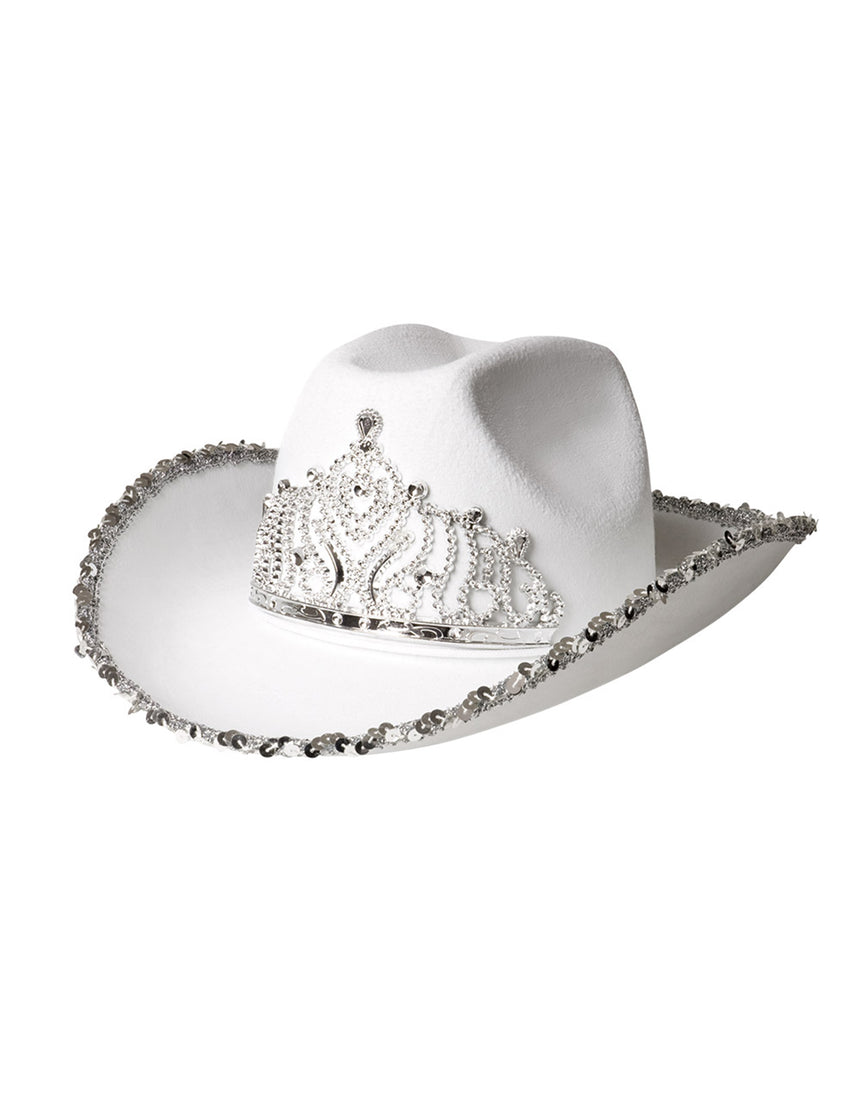 Chapeau princesse cowboy blanc femme