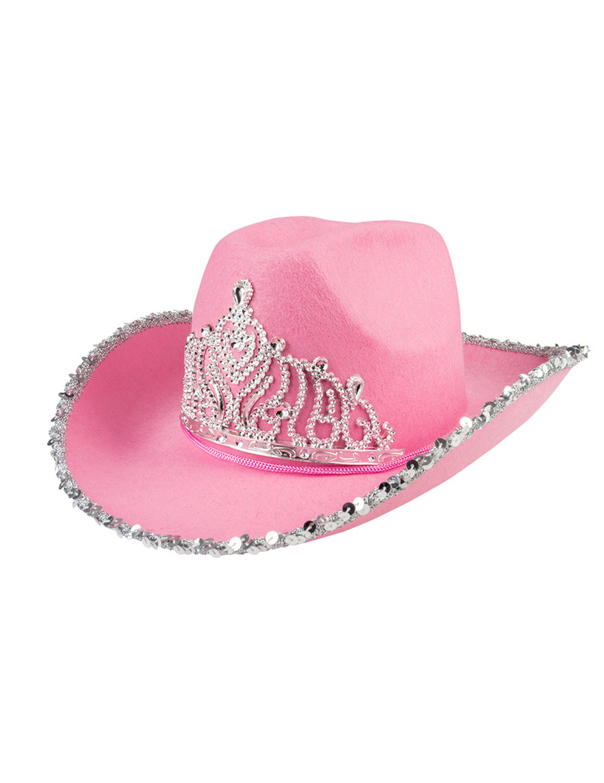 Chapeau princesse cowboy rose femme
