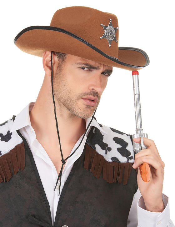 Chapeau Sherif marron adulte