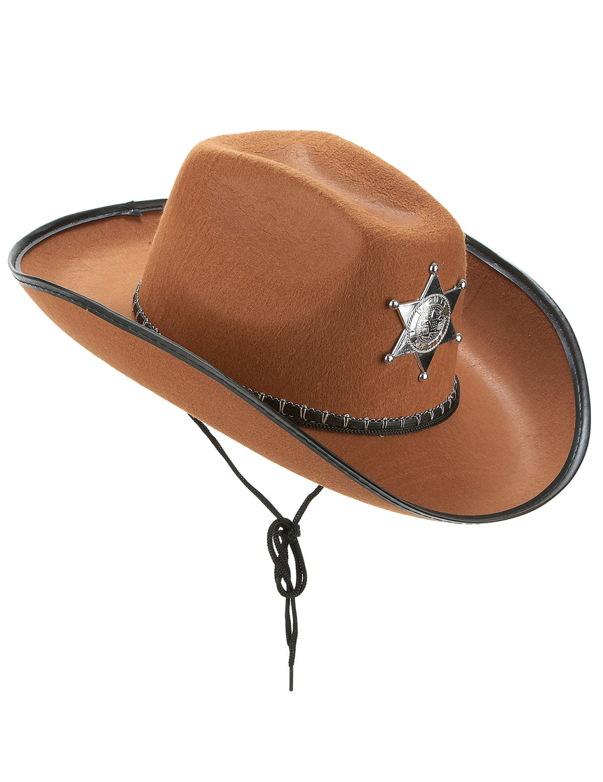 Chapeau Sherif marron adulte