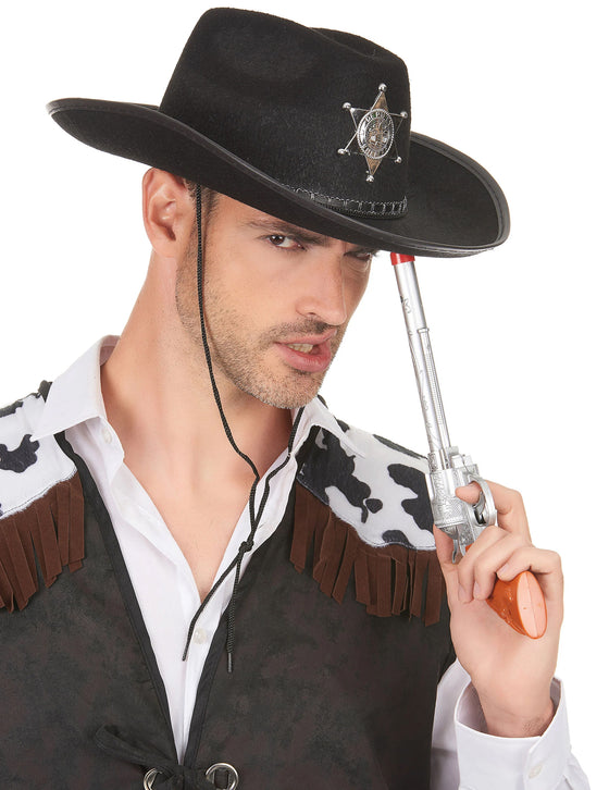 Chapeau Sherif noir adulte