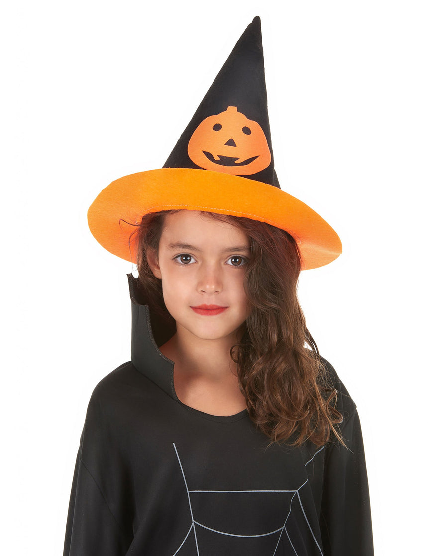 Chapeau sorcière citrouille enfant Halloween