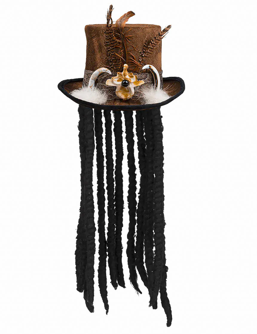 Chapeau vaudou avec cheveux adulte