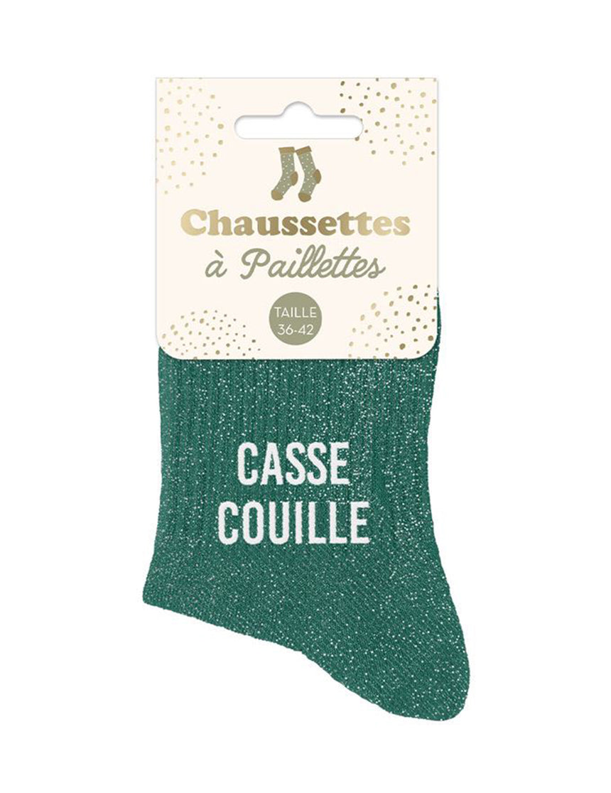 Chaussettes à paillettes Casse couille femme