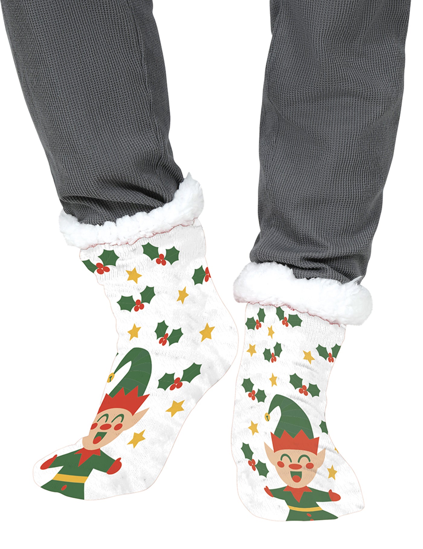 Chaussettes thermiques elfes de Noël adulte