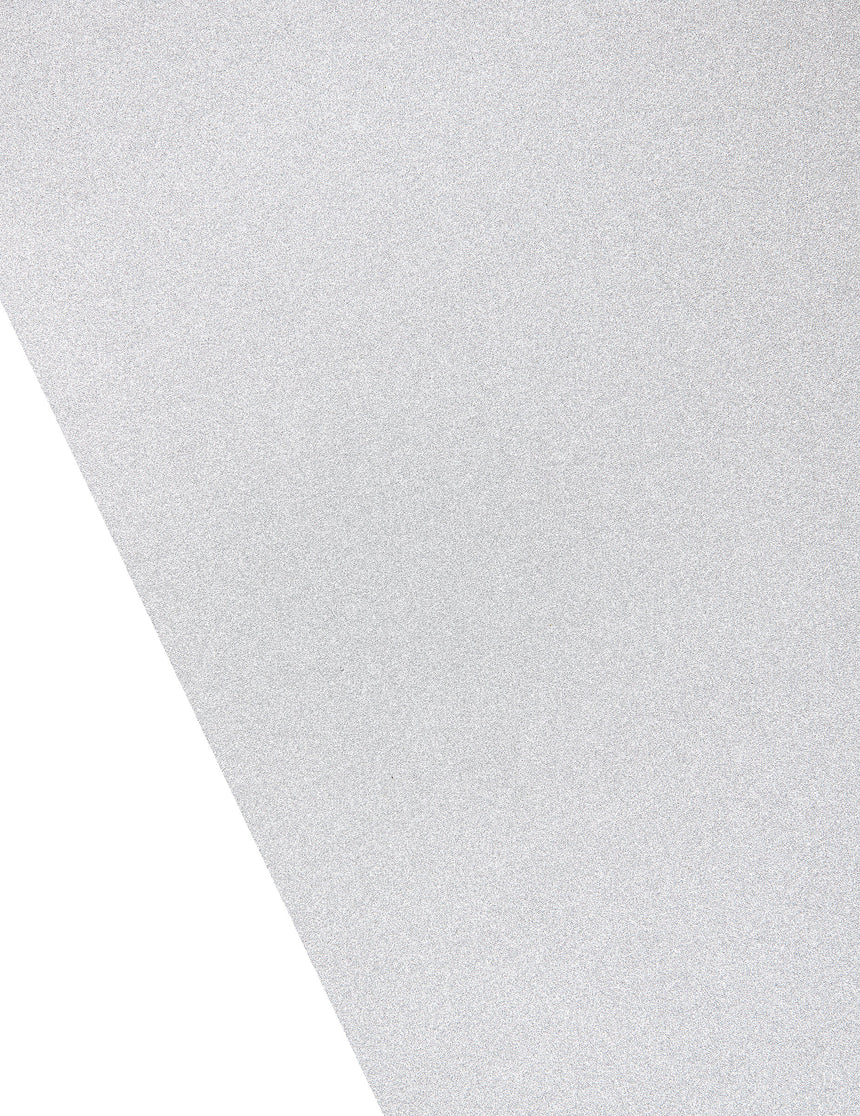 Chemin de table argenté à paillettes 28 cm x 5 m effet métal
