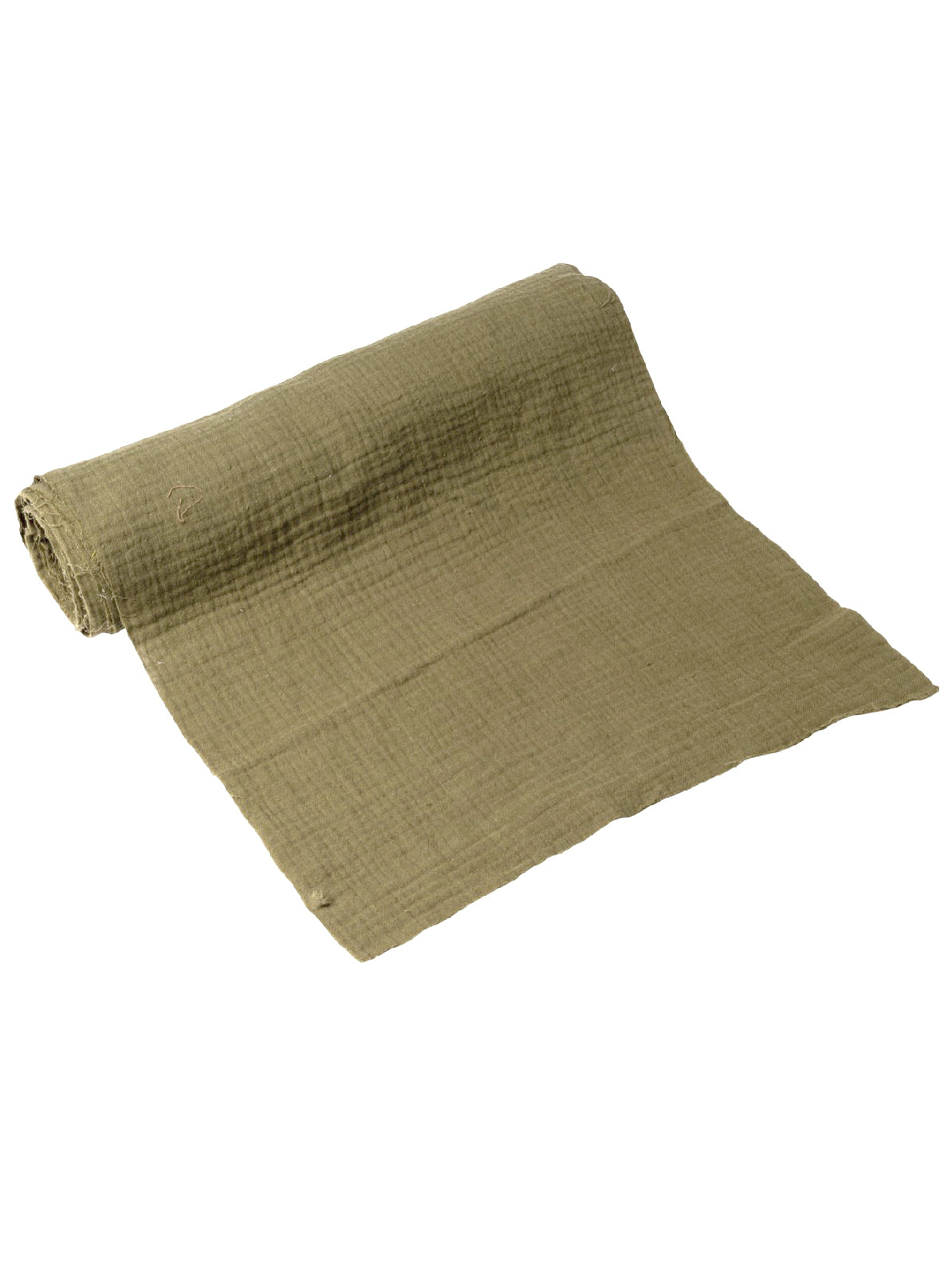 Chemin de table gaze de coton kaki 30 cm x 3 m style bohème