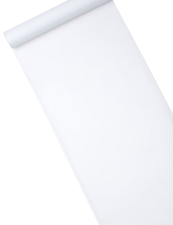 Chemin de table intissé blanc 29 cm x 10 m pour mariage