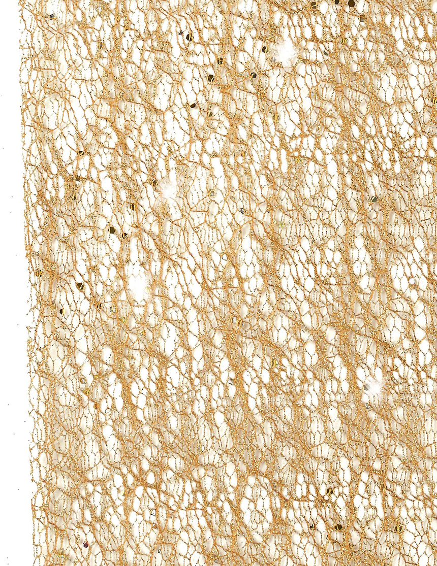 Chemin de table doré métallisé à sequins 28 cm x 5 m