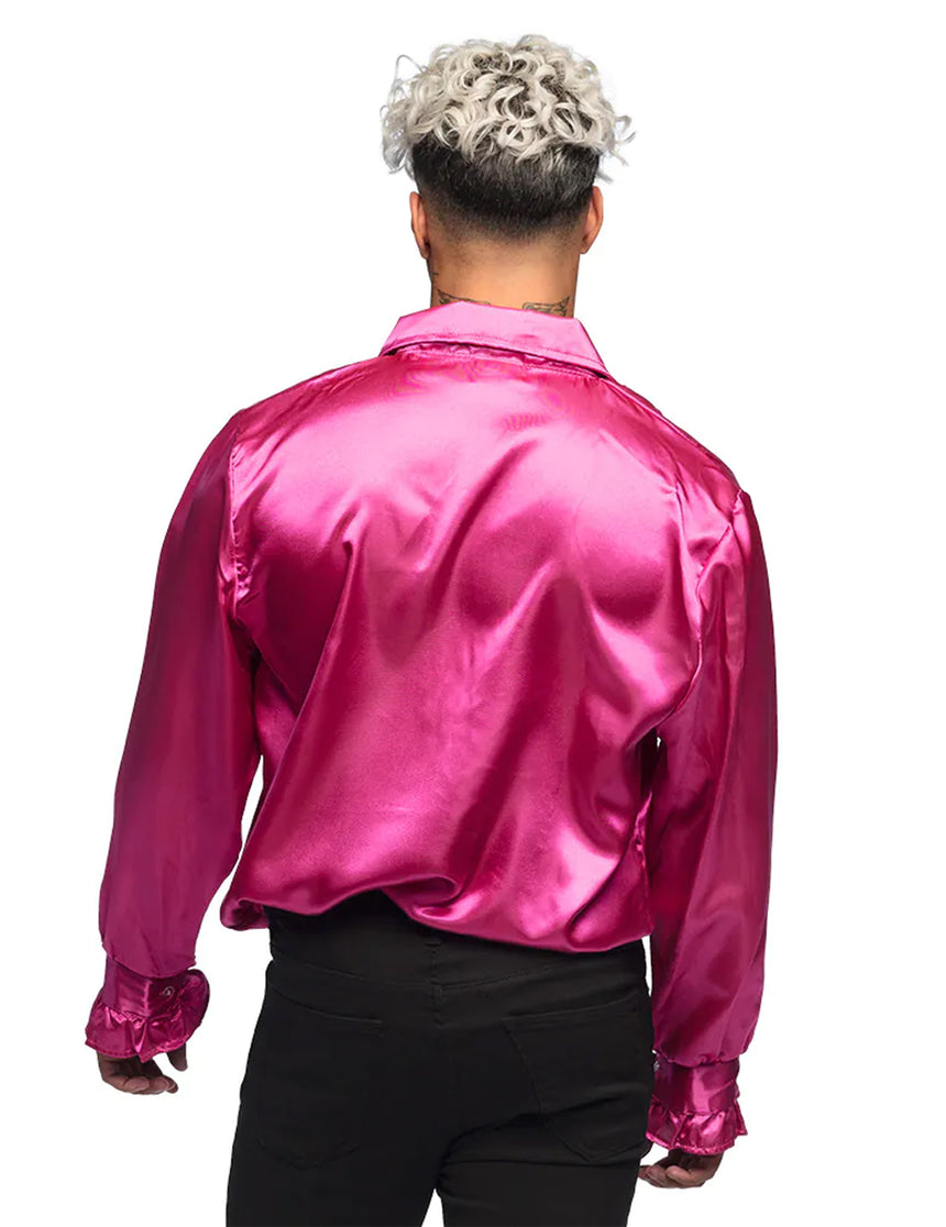Chemise disco rose homme