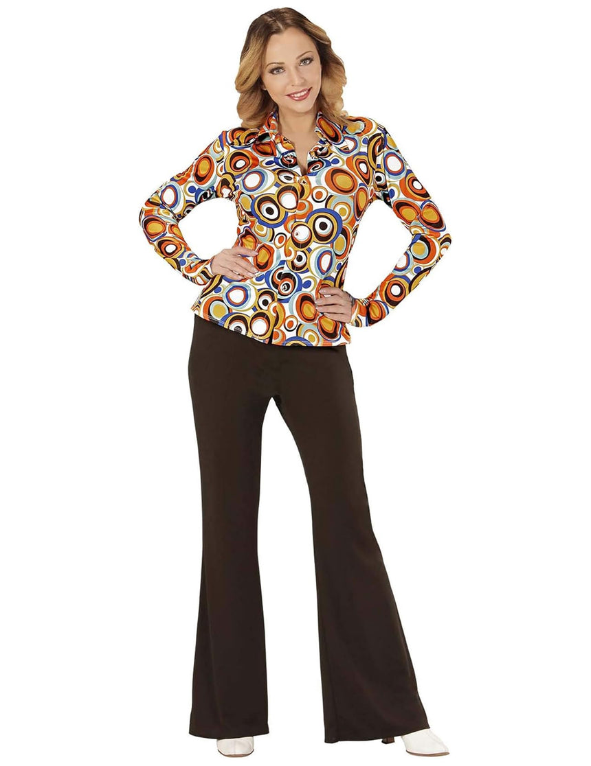 Chemise groovy bubbles années 70 femme