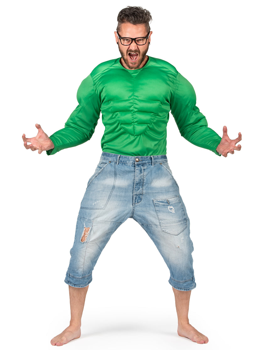 Chemise muscles verts adulte