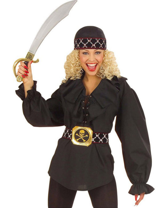 Chemise noire pirate femme