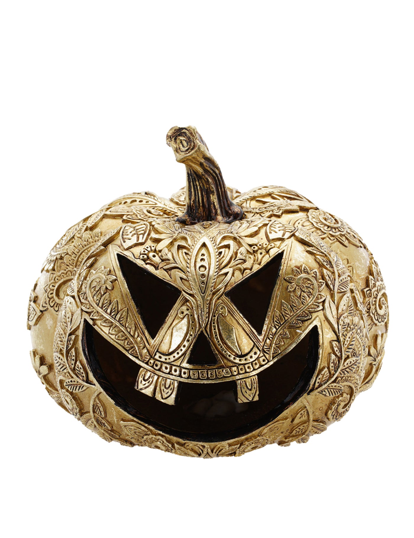 Citrouille baroque dorée en résine 21cm
