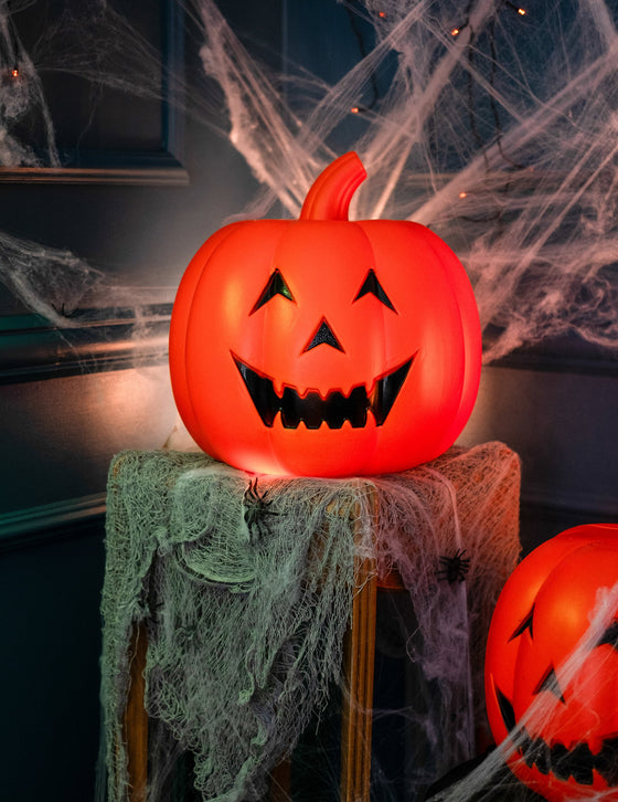 Citrouille lumineuse en plastique grandeur nature 32 cm