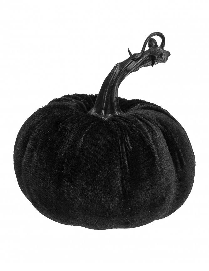 Citrouille velours noir 10 cm
