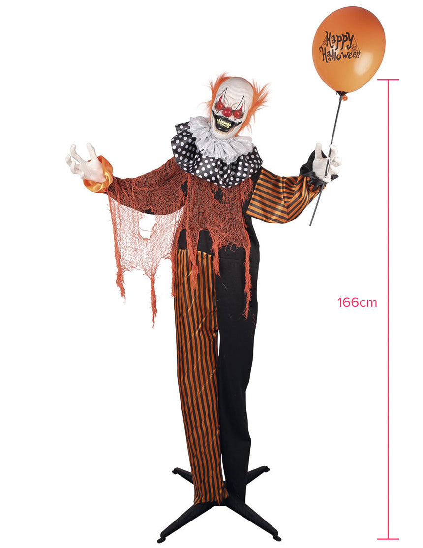 Clown maléfique animé sur pied - 166 cm