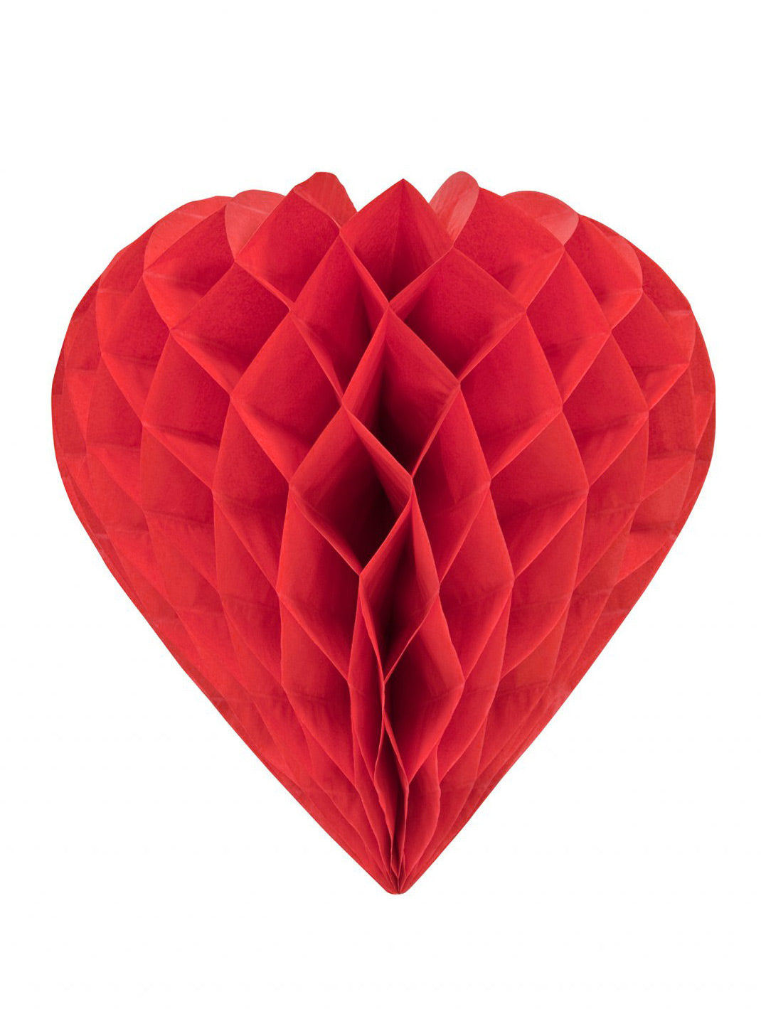 C?ur en papier alvéolé rouge 30 cm suspension déco