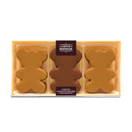 Coffret 3 Oursons Guimauves Chocolats Lait & Blanc au Caramel - 90g