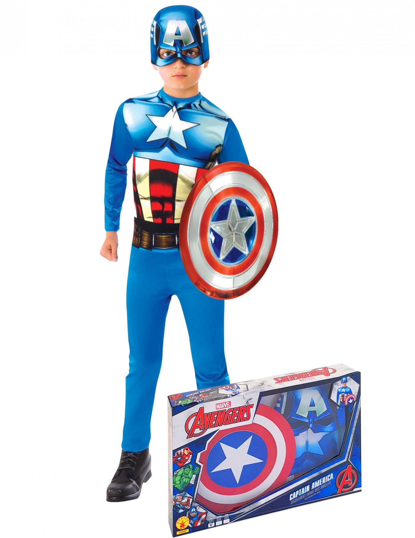 Coffret classique Captain America avec bouclier garçon