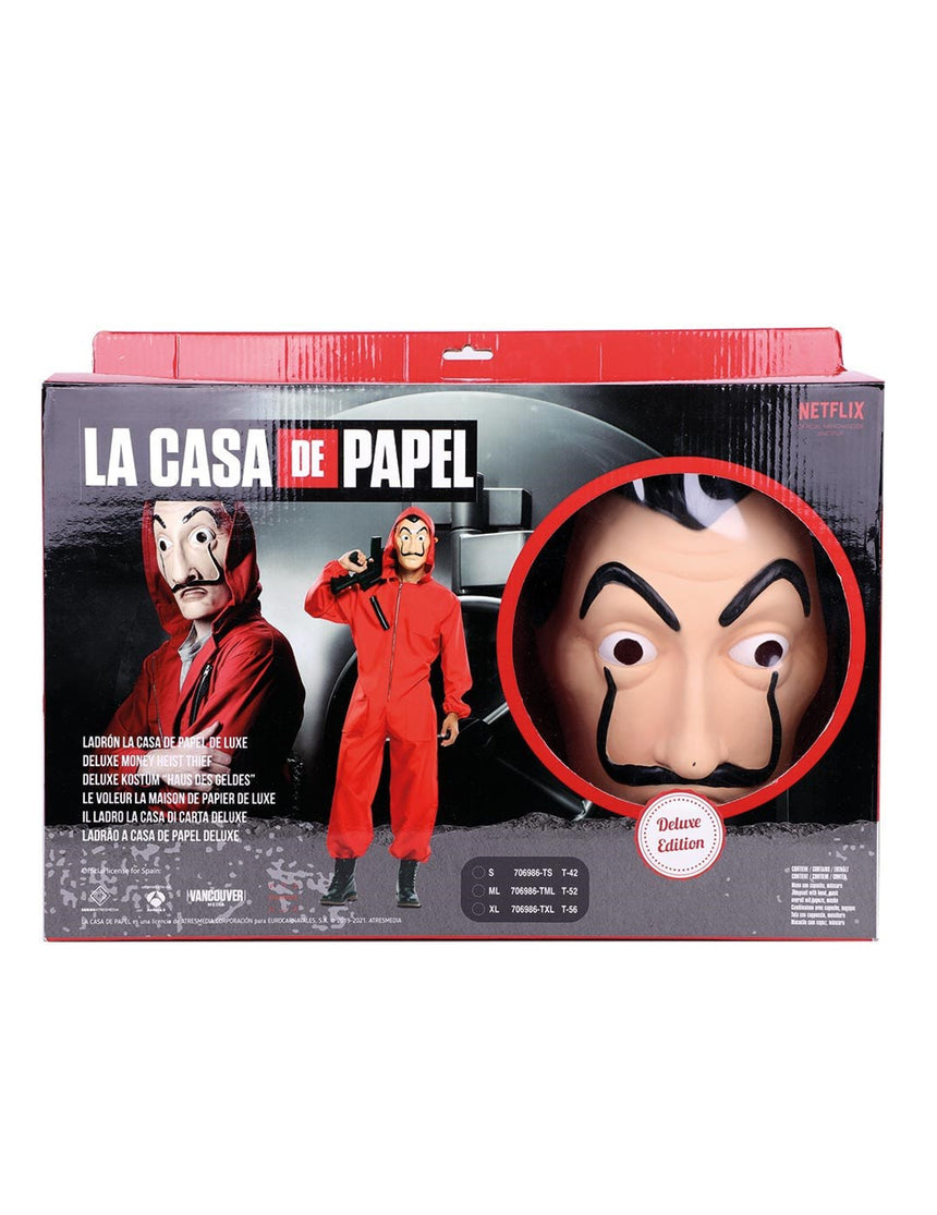 Coffret déguisement et masque luxe La Casa de Papel adulte