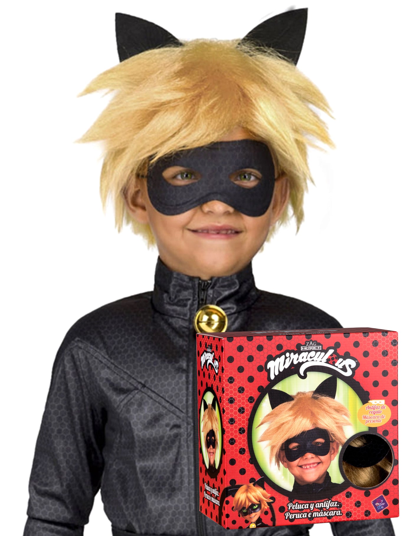 Perruque et masque Chat Noir Miraculous enfant