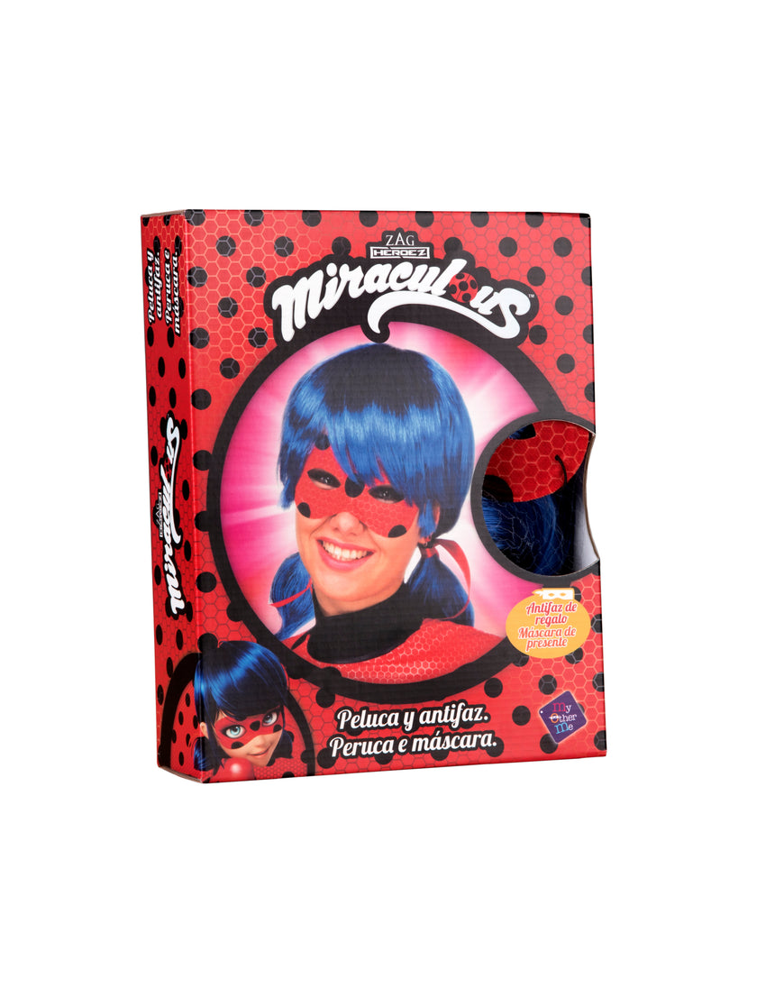 Coffret perruque et masque Ladybug adulte