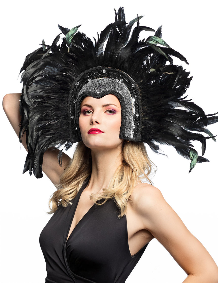 Coiffe brésilienne à plumes noires
