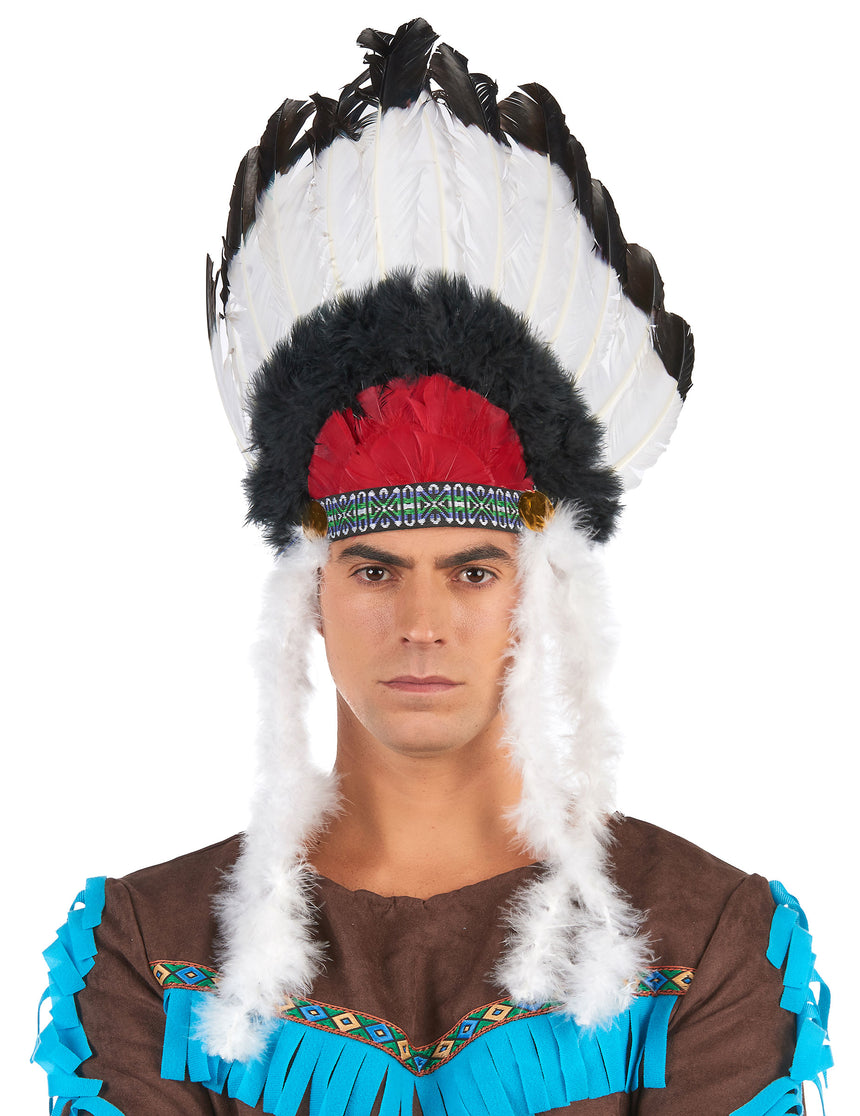 Coiffe indien avec plumes adulte