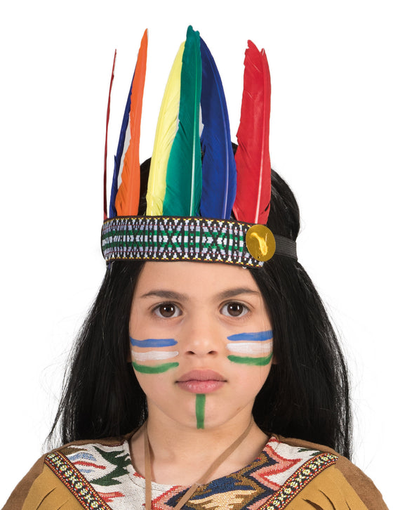 Coiffe indienne colorée enfant