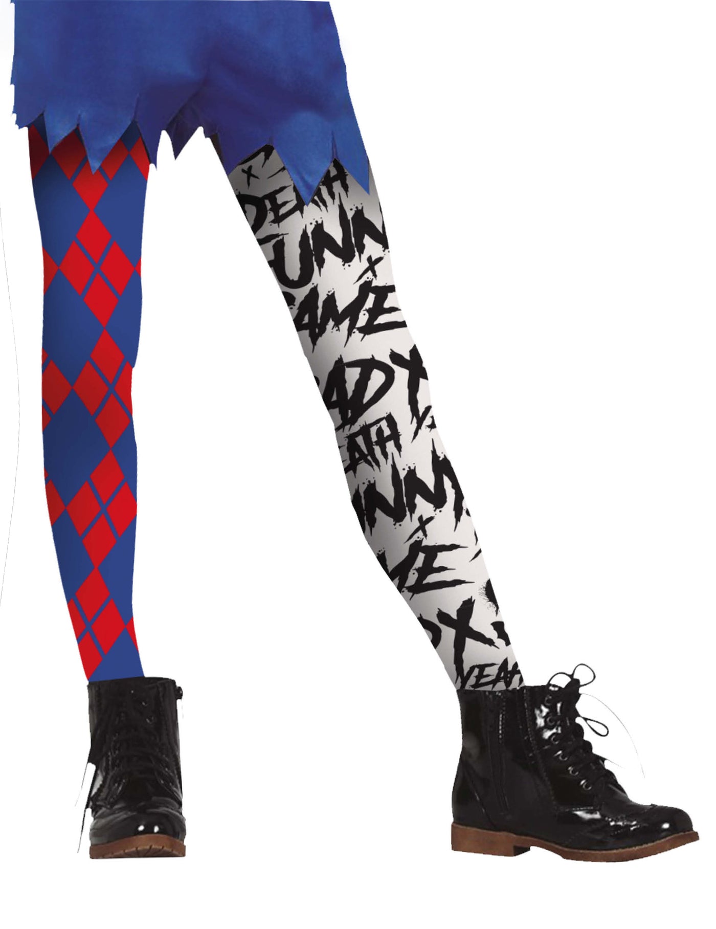 Collants Arlequin maléfique enfant