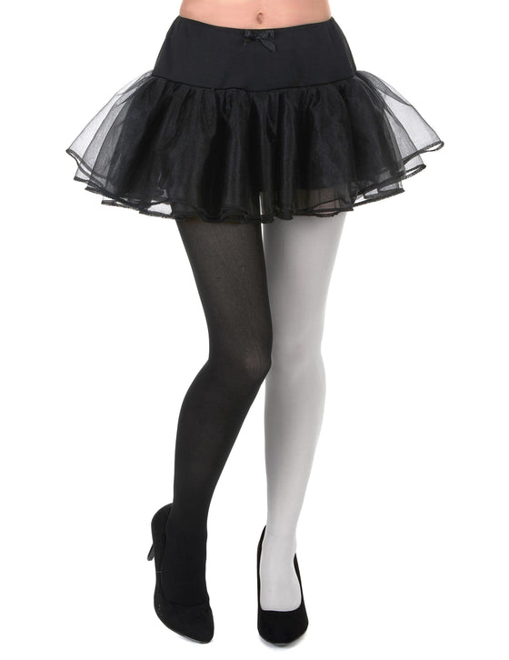 Collants bicolore noir et blanc adulte