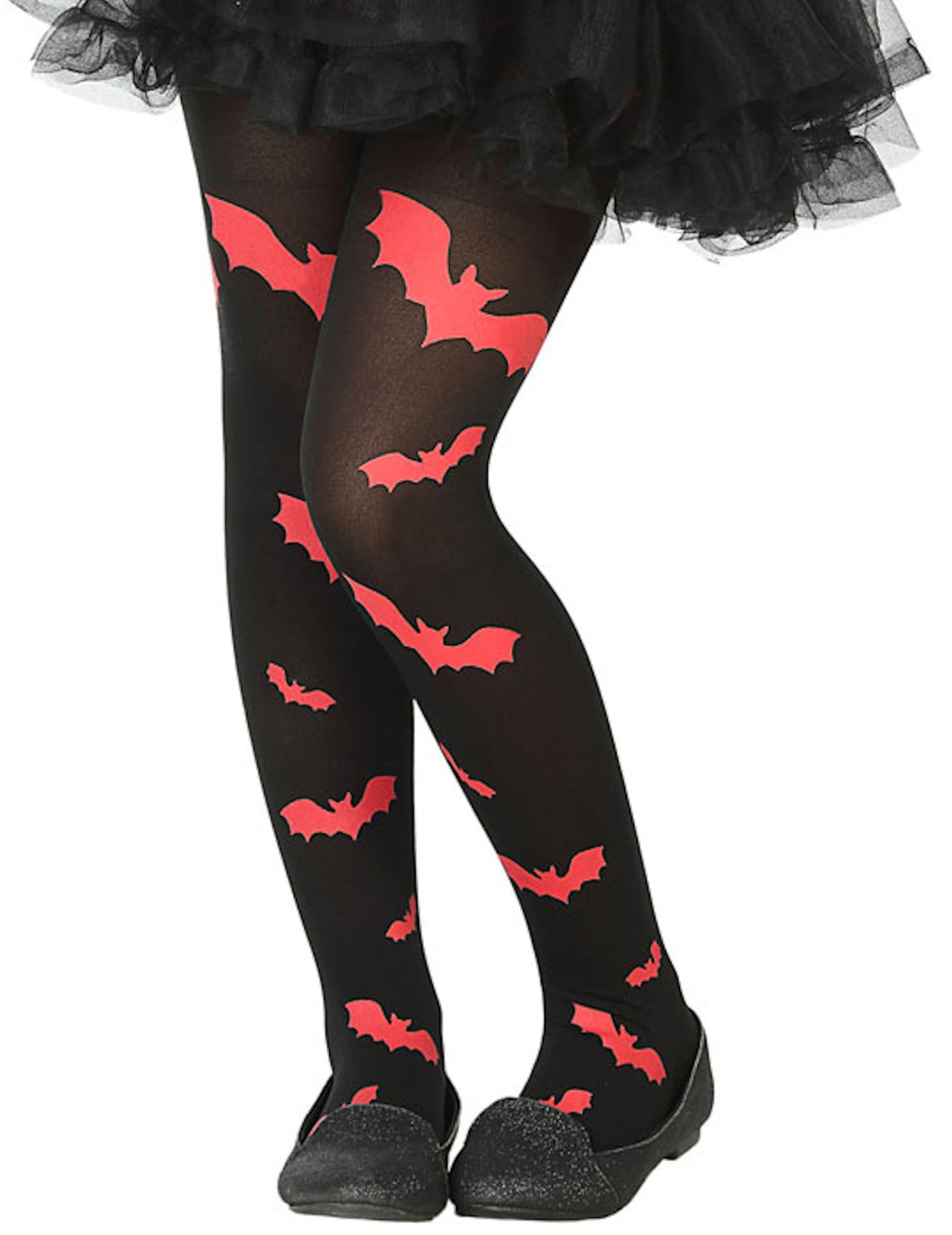 Collants chauve souris noir et rouge enfant