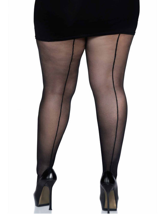 Collants couture noires grande taille femme