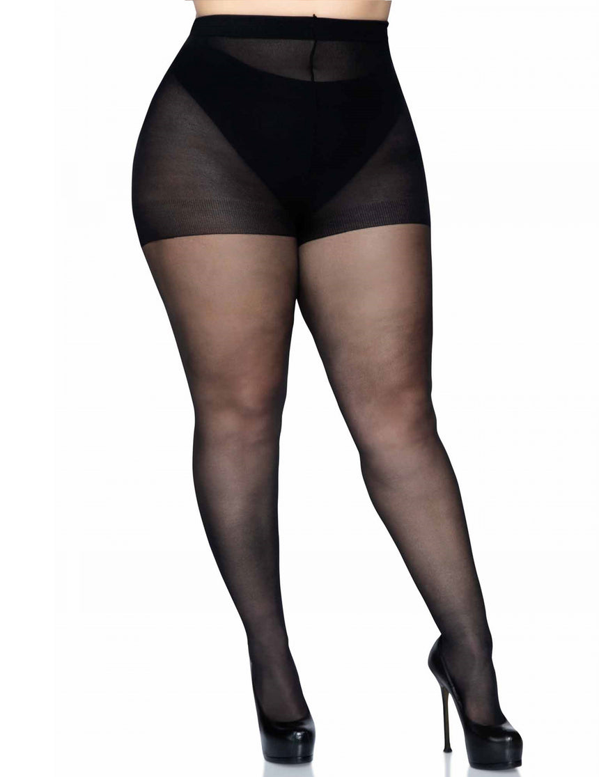 Collants couture noires grande taille femme