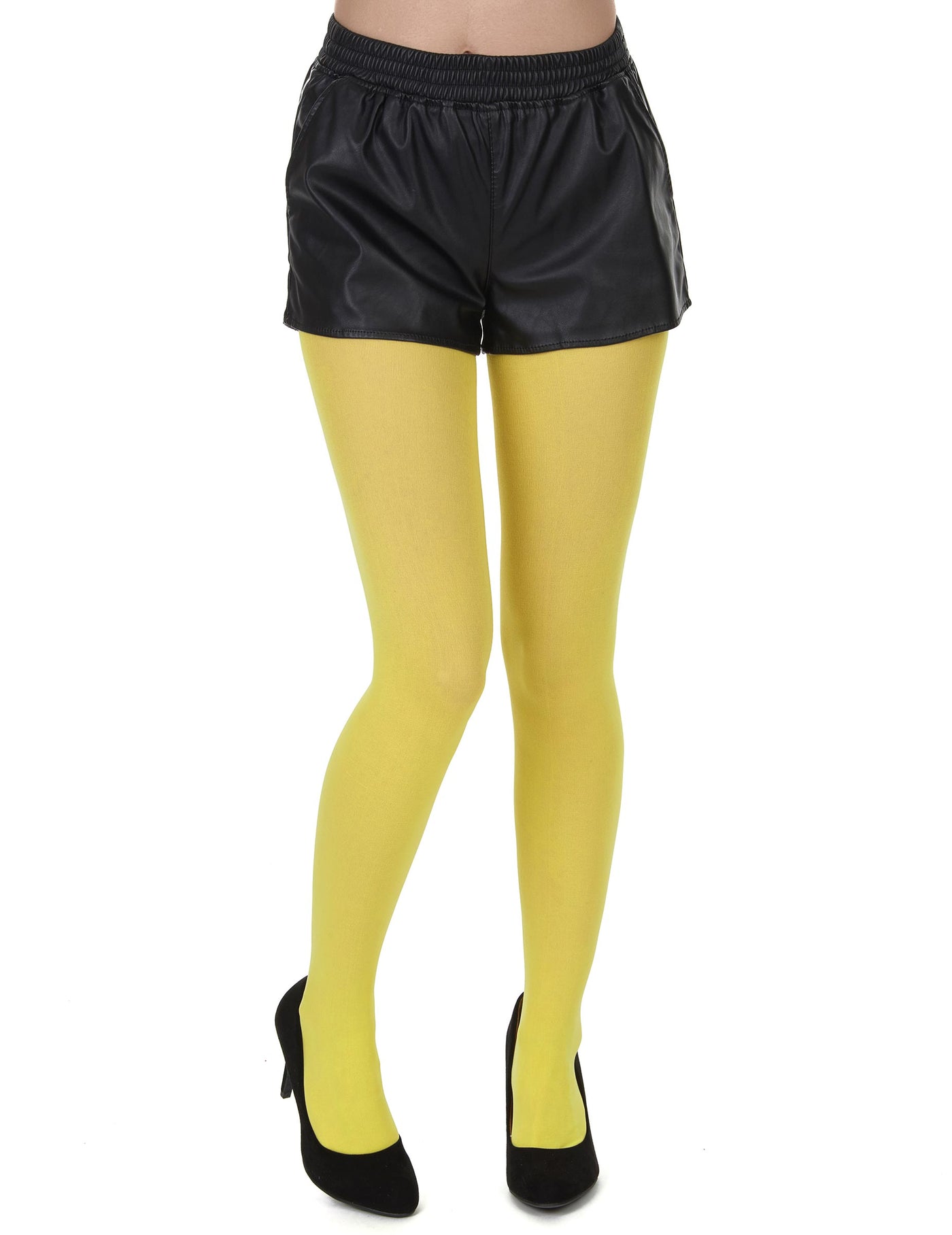 Collants opaques jaunes adulte