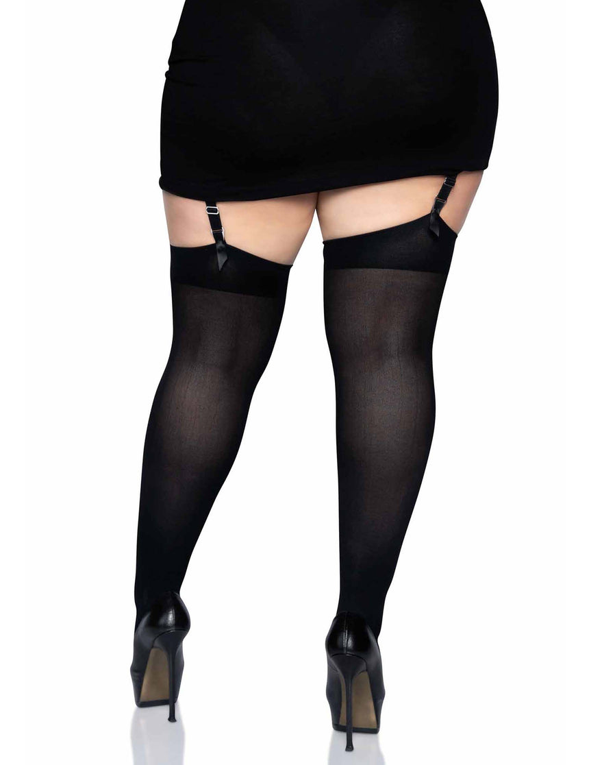 Collants opaques noirs grande taille femme